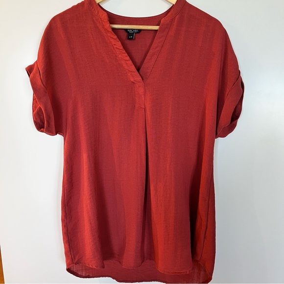 Rachel Rachel Roy Rust Colour Tunic Top Blouse Women’s Large - Picture 1 of 5